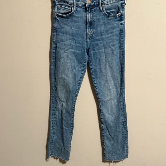 Mother Denim The Rascal Ankle Fray Bonfire Lighning Light Wash Jeans- Size 27 - Picture 4 of 10